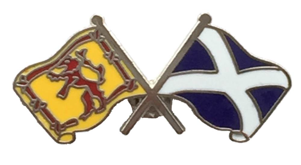 Scotland & Lion Rampant Flags Friendship Courtesy Enamel Lapel Pin Badge T246 image 0