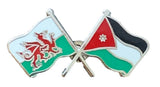 Wales & Jordan Flags Friendship Courtesy  enamel  Lapel Pin Badge T903 image 2