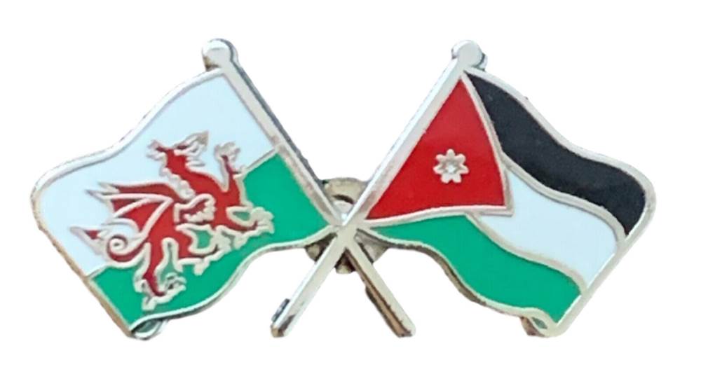 Wales & Jordan Flags Friendship Courtesy  enamel  Lapel Pin Badge T903 image 2