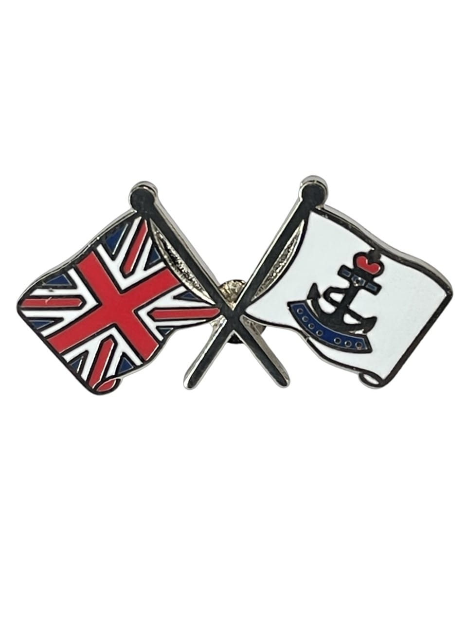 Royal Navy and Union Jack Flag Military Enamel Lapel Pin Badge image 1