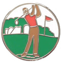 Golf Golfer Round Quality Enamel Lapel Pin Badge image 0