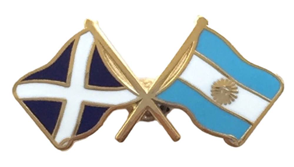 Scotland & Argentina Flags Friendship Courtesy Enamel Lapel Pin Badge T551 image 0