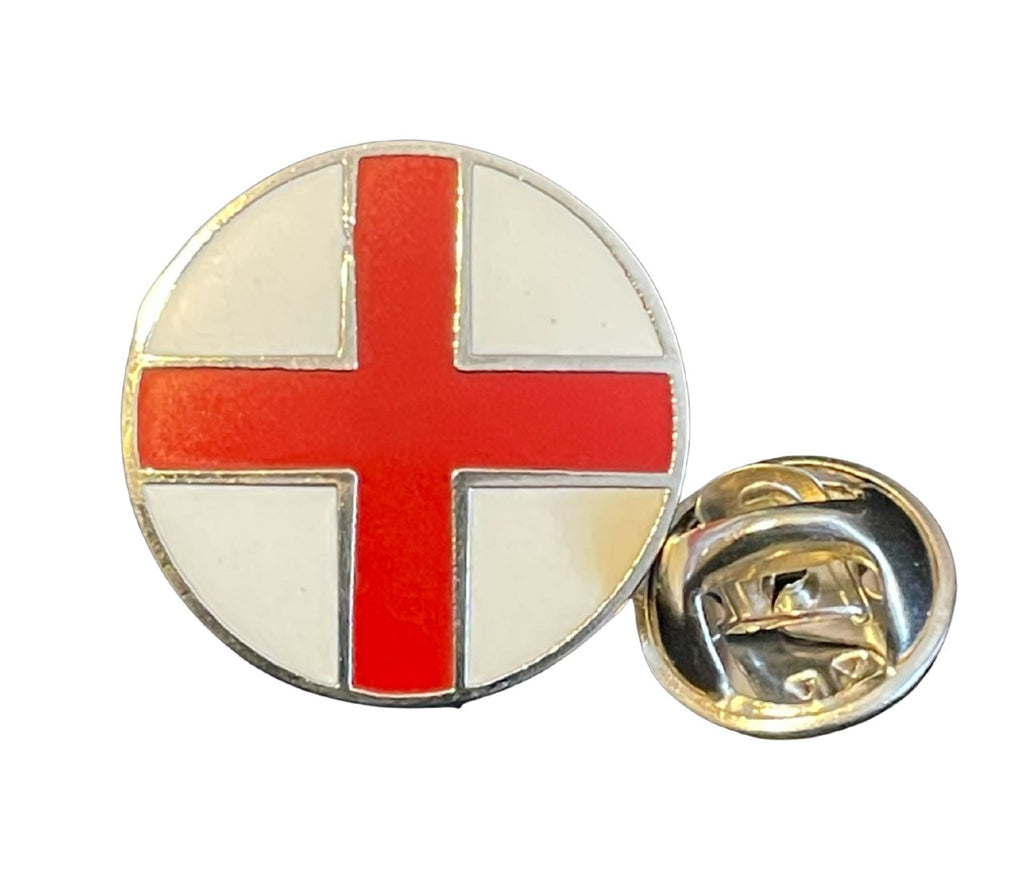England St George Cross Round Enamel Lapel Pin Badge image 0