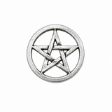 Pewter openwork pentagram pentacle five point star pin badge