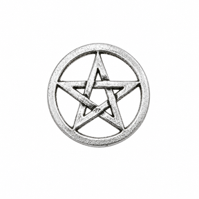 Pewter openwork pentagram pentacle five point star pin badge