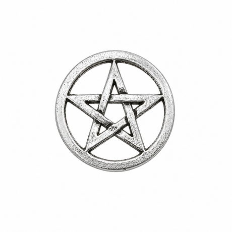 Pewter openwork pentagram pentacle five point star pin badge