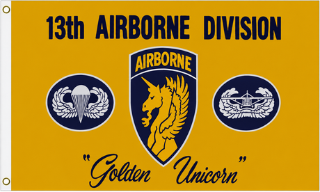 13th Airborne Division Golden Unicorn flag, 5ft x 3ft