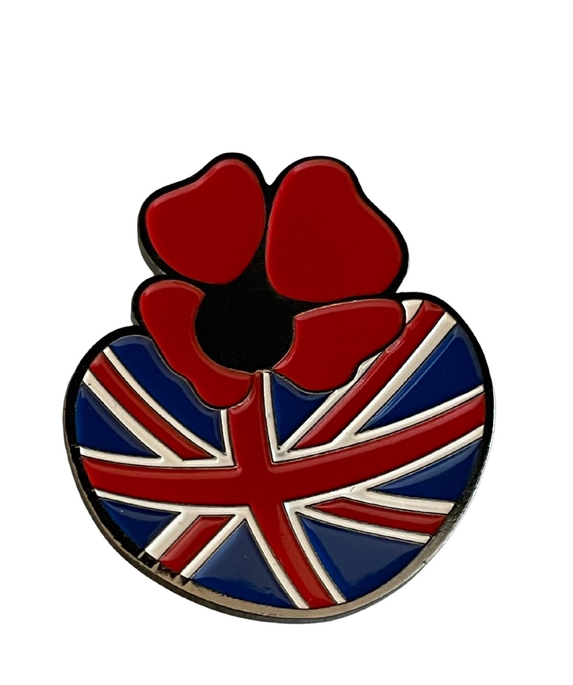 Large Remembrance Poppy Enamel Lapel Pin Badge **END OF LINE** image 1