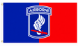 173rd Airborne flag with wing and bayonet emblem on blue and red, 5ft x 3ft