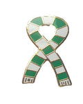 Celtic Retro Sports Scarf Green & White Quality Enamel Lapel Pin Badge image 0