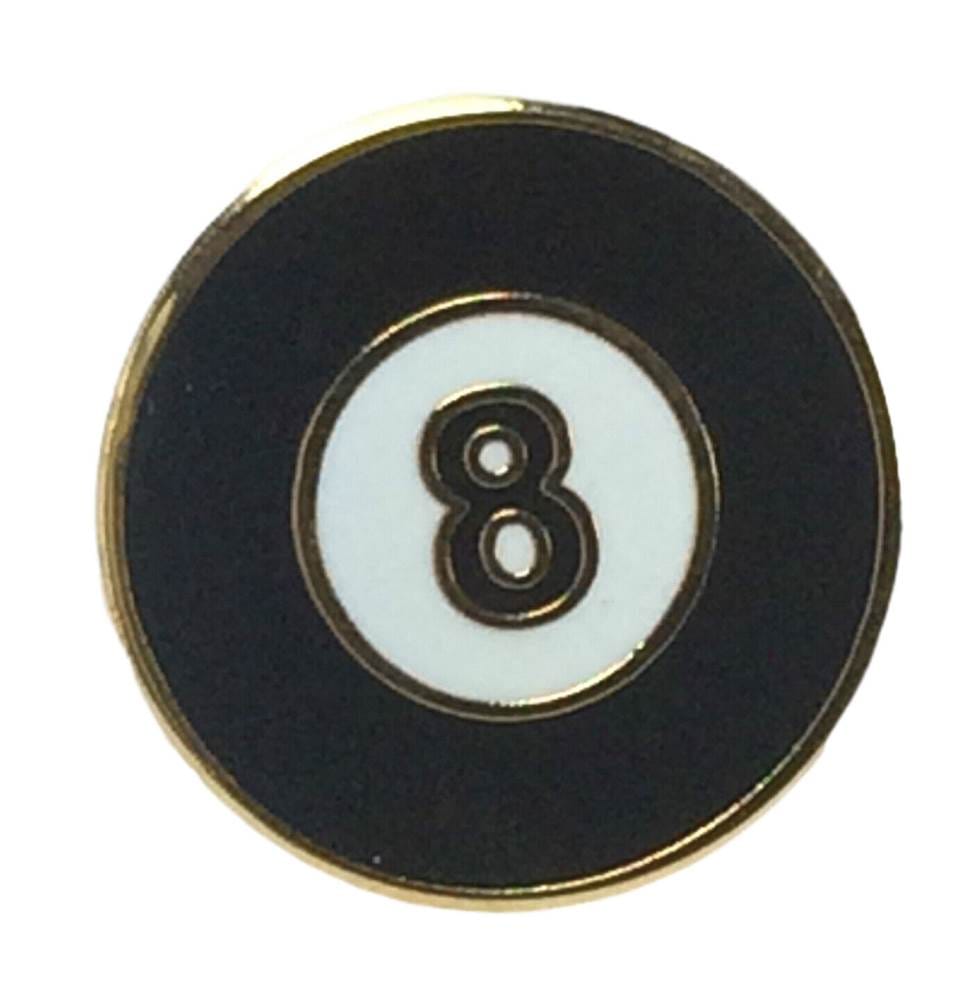 8 Ball Pool Ball Round Quality enamel lapel pin badge image 0