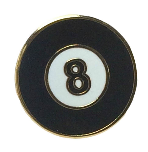 8 Ball Pool Ball Round Quality enamel lapel pin badge image 0