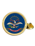 State Of North Dakota Part Flag USA Gold Plated Domed Lapel Pin Badge in Bag image 0
