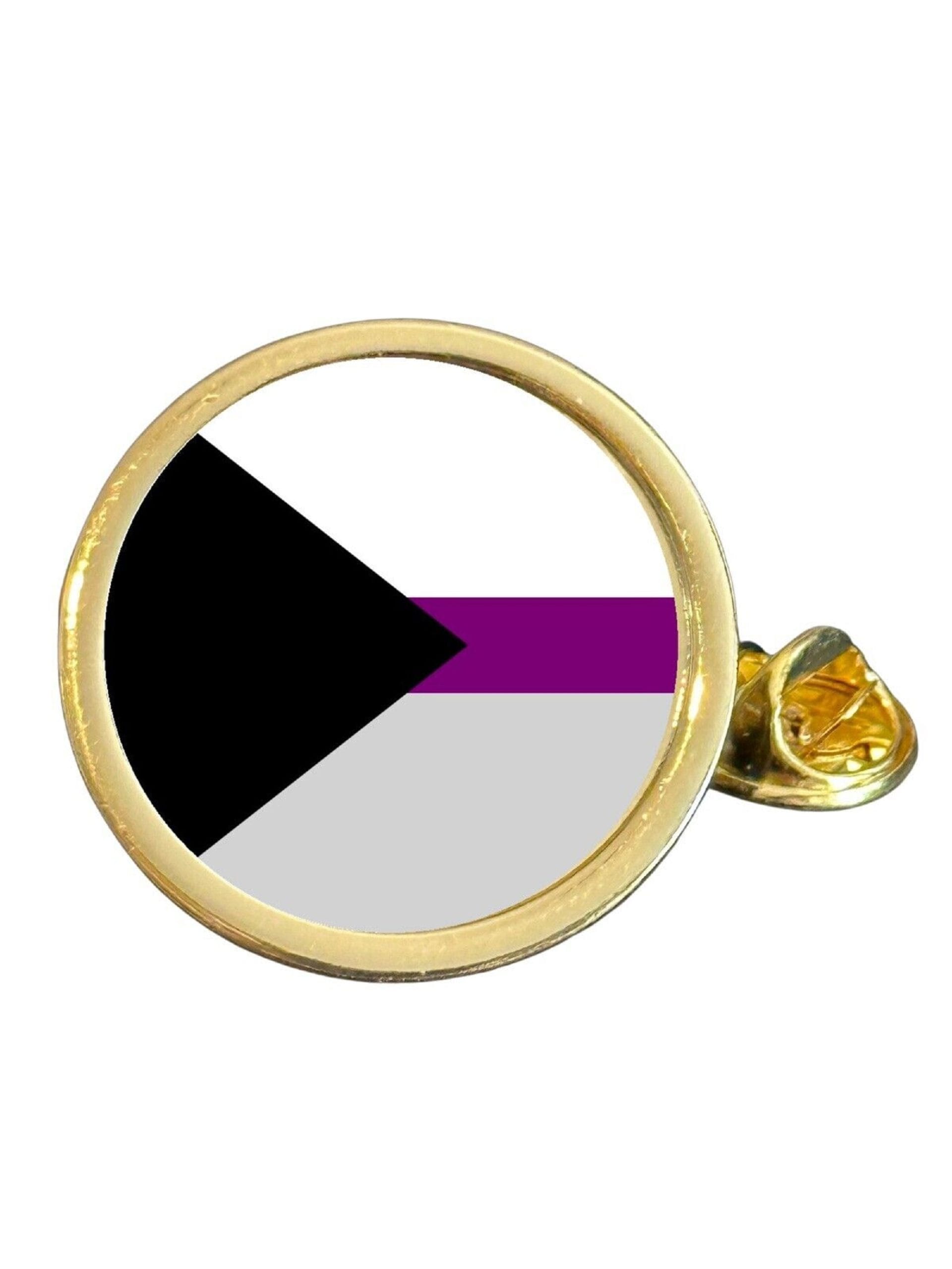 Demisexual LGBTQ+ Pride Gold Plated Domed Lapel Pin Badge in Bag image 0