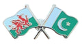 Wales & Pakistan Flags Friendship Courtesy  enamel  Lapel Pin Badge T1011 image 0