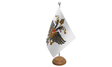 Flagmania 1st The Queens Dragoon Guards wooden hand flags, 9x6 inch, pack of 12, no bases