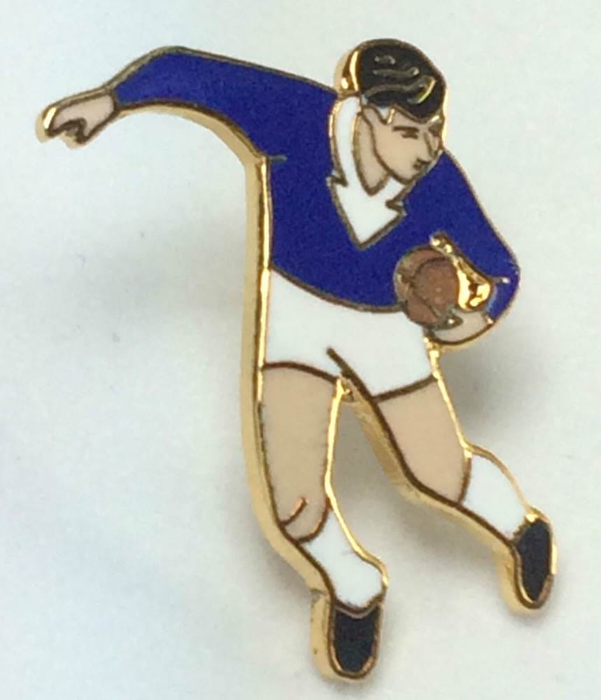 Rugby League - Union - World Six Nations Player Blue Kit Enamel Lapel Pin Badge image 1