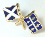 Scotland & Canadian Quebec Friendship Flags Enamel Lapel Pin Badge image 2