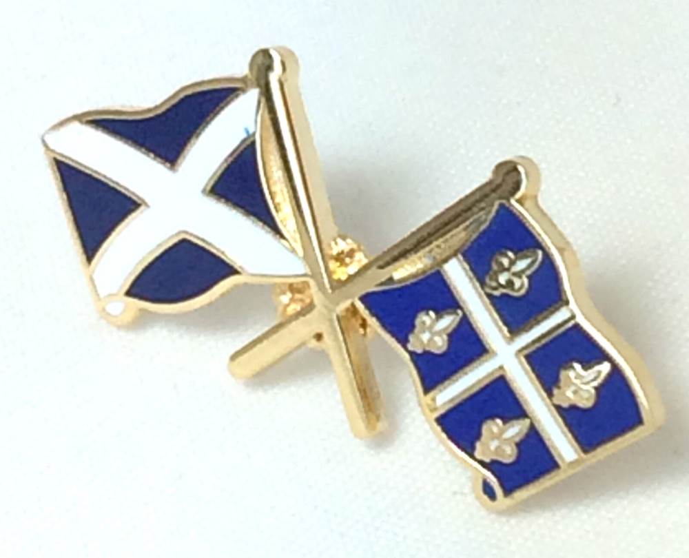Scotland & Canadian Quebec Friendship Flags Enamel Lapel Pin Badge image 2