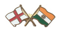 England & India Flags Friendship Courtesy Enamel Lapel Pin Badge image 0