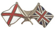 Jersey and Union Jack Friendship Courtesy Enamel Lapel Pin Badge image 0