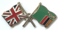 Great Britain & Zambia Flags Friendship Courtesy Enamel Lapel Pin Badge image 0