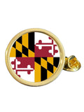 State Of Maryland Part Flag USA Gold Plated Domed Lapel Pin Badge in Bag image 0