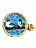 Rowing Crew Gold Plated Domed Lapel Pin Badge image 0