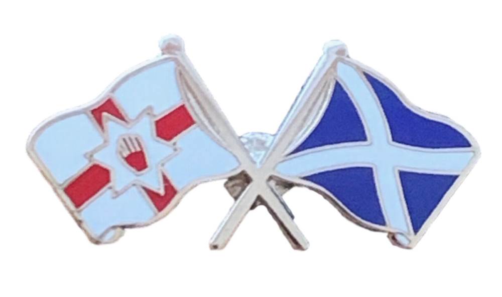 Northern Ireland & Scotland Flags Friendship Courtesy Enamel Pin Badge T369 image 0