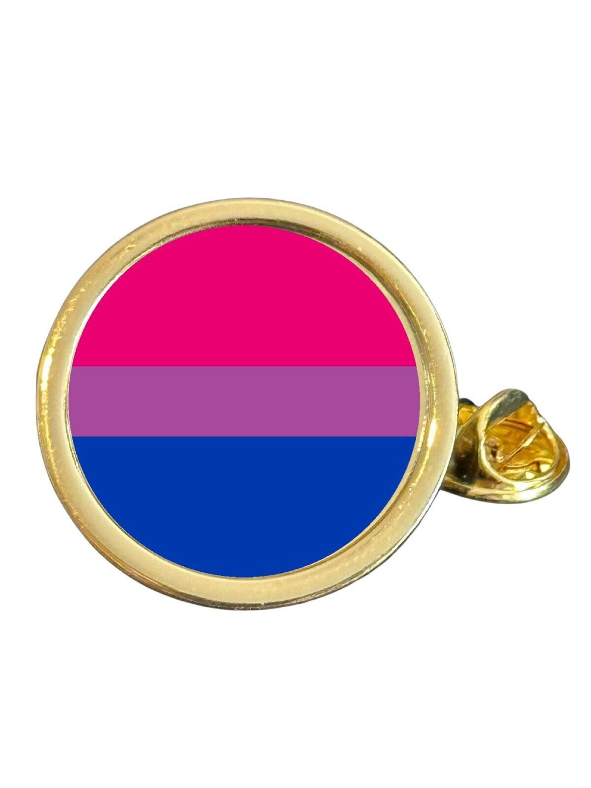 Bisexual LGBTQ+ Pride Gold Plated Domed Lapel Pin Badge in Bag image 0