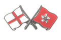 England & Hong Kong Flags Friendship Courtesy Enamel Lapel Pin Badge image 0