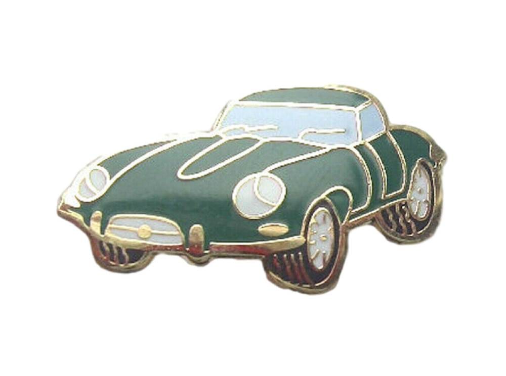 E Type Jaguar Green Sports Motor Car Quality Enamel Lapel Pin Badge image 0