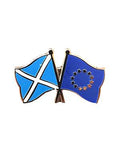 Scotland & EU European Union Flags Friendship Courtesy Enamel Lapel Pin Badge image 0