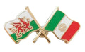 Wales & Mexico Flags Friendship Courtesy enamel Lapel Pin Badge T784 image 0