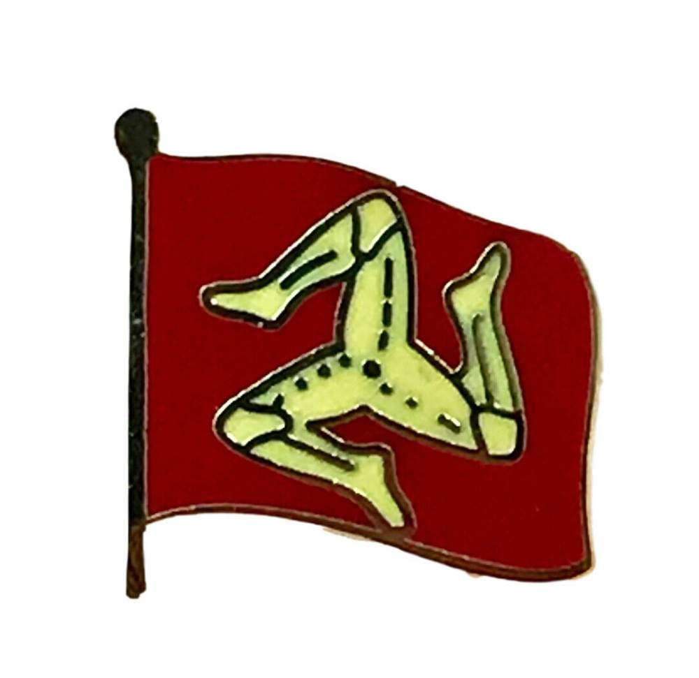 Isle Of Man Flag Triskele Coat Of Arms Manx Quality Enamel Lapel Pin Badge image 0