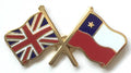 Great Britain & Chile Flags Friendship Courtesy Enamel Lapel Pin Badge image 0