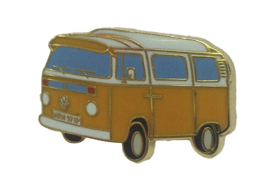 Camper Van Orange Hard High Quality Enamel Lapel Pin Badge image 0