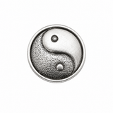 Pewter Yin Yang Taoist balance and harmony symbol pin badge