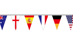 Flagmania 32 Multi Nation Triangle Bunting (11m Length)