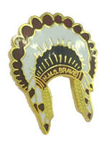 HMS Brave Indian Head Dress Hard High Quality Enamel Lapel Pin Badge image 0