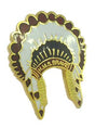 HMS Brave Indian Head Dress Hard High Quality Enamel Lapel Pin Badge image 0