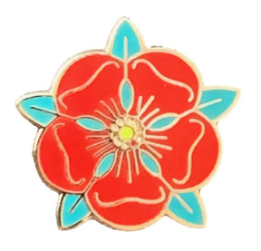 Small England County of Lancashire Red Rose Quality enamel lapel pin badge T091E image 0