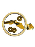 Clay Pigeon Shooting Gold Plated Domed Lapel Pin Badge image 0