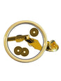 Clay Pigeon Shooting Gold Plated Domed Lapel Pin Badge image 0