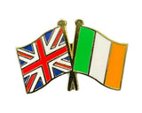 Union Jack and Ireland Flags Diplomatic Friendship Enamel Lapel Pin Badge image 0