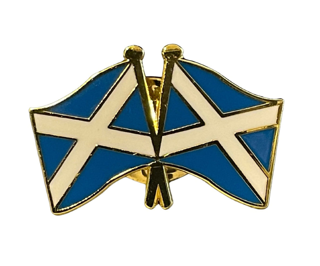 Scotland Double Flags Diplomatic Friendship Enamel Lapel Pin Badge image 0