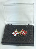 England & Denmark Friendship Flags Enamel Lapel Pin Badge In Box image 0