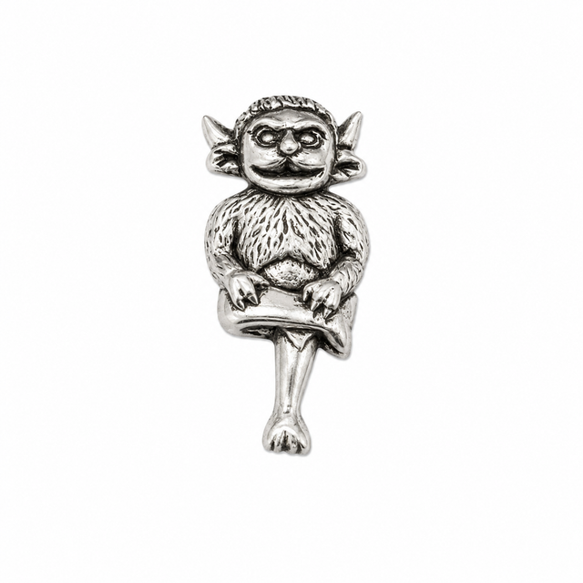 Pewter Lincoln Imp pin badge inspired by the famous Lincoln Cathedral figure