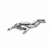 Pewter male scuba diver pin badge swimming with air tank mask and fins
