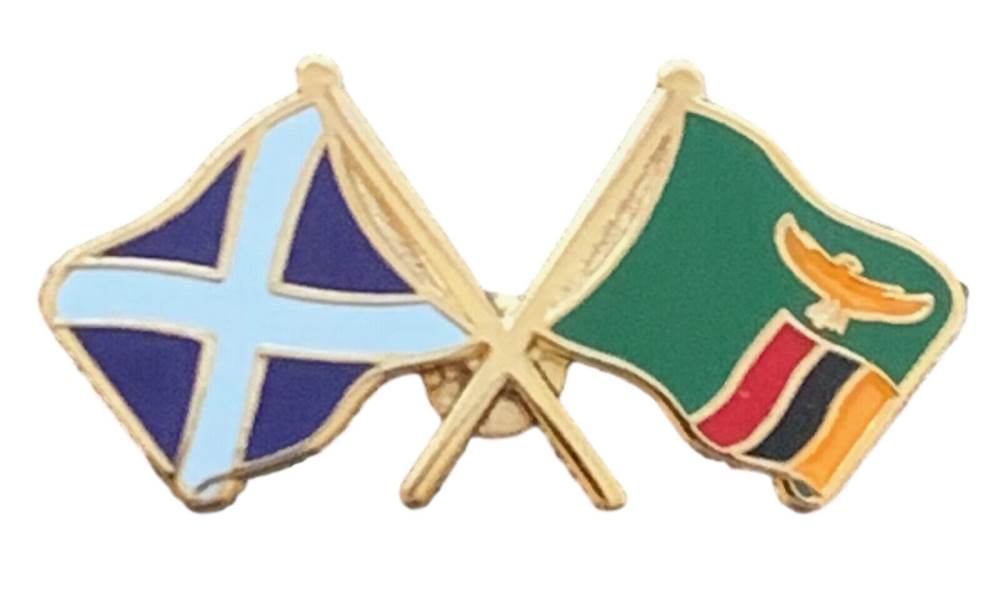 Scotland & Zambia Flags Friendship Courtesy Enamel Lapel Pin Badge T1232 image 0